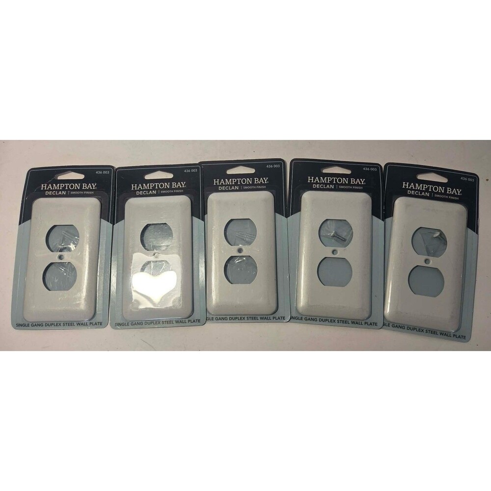 Hampton Bay Declan Single Gang Duplex White Wall Plate Lot Of 5